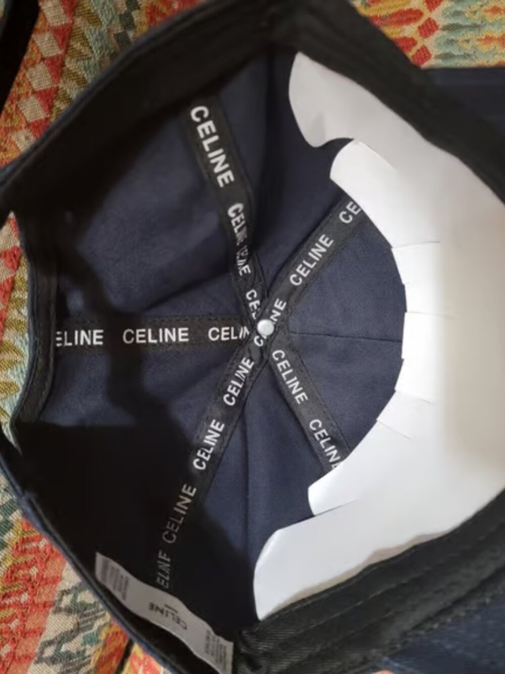 CELINE Hat PARIS France FASHION Adjustable Strap Back CAP Navy Blue - Picture 3 of 7